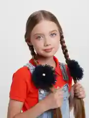 Темно-синий бантики для волос из кружева