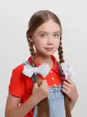 Белый бантики для волос из атласной ленты