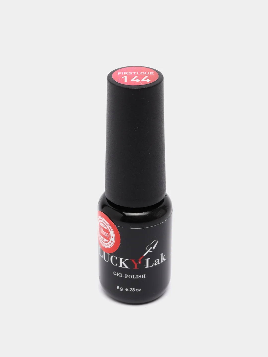 Гель лак для ногтей, гель-лак LuckyLak FL №144, 8g красный с перламутром шиммером