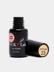Гель лак для ногтей LuckyLak FL №023 8g бежевый с золотым шиммером для маникюра и педикюра