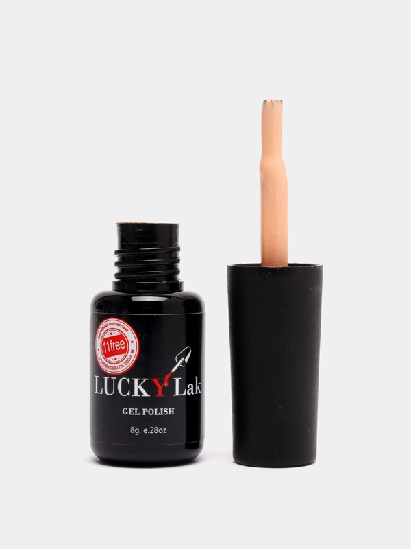 Гель лак для ногтей LuckyLak FL №023 8g бежевый с золотым шиммером для маникюра и педикюра