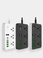 Сетевой фильтр-удлинитель 2 м, 4 USB и 2 Type-C порта, 3000 Вт