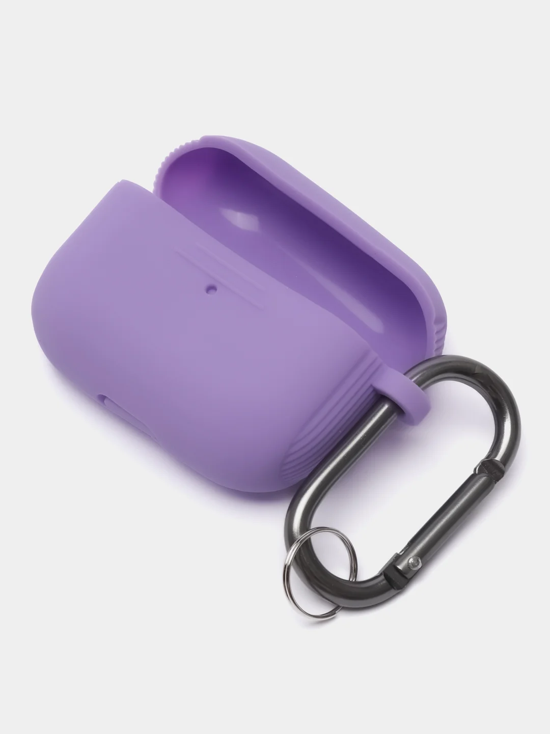 Лавандовый силиконовый чехол для наушников AirPods Pro с карабином
