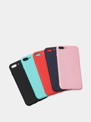 Чехол силиконовый матовый для iPhone 7 Plus, 8 плюс 6, 6s, 7, 8, SE 2020