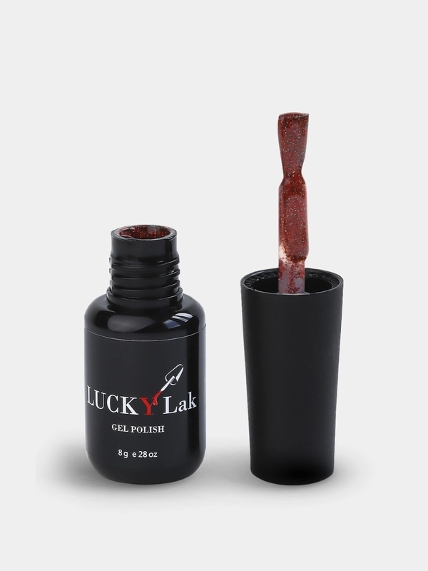 Гель лак, гель-лак для ногтей LuckyLak Flash №07, светоотражающий с блестками, с шиммером