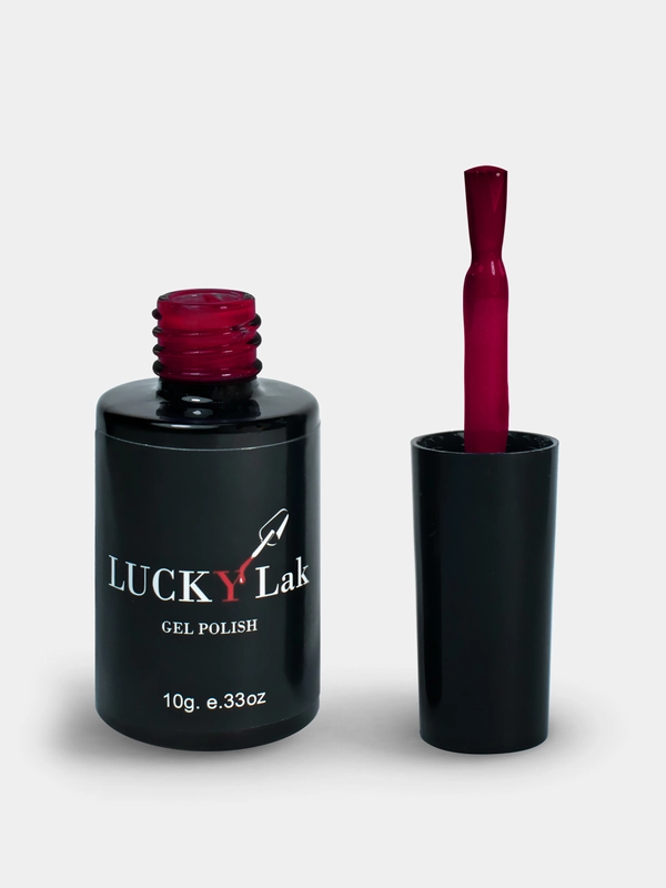 Гель лак для ногтей LuckyLak Edition №09, 10g красный малиновый темно розовый для маникюра