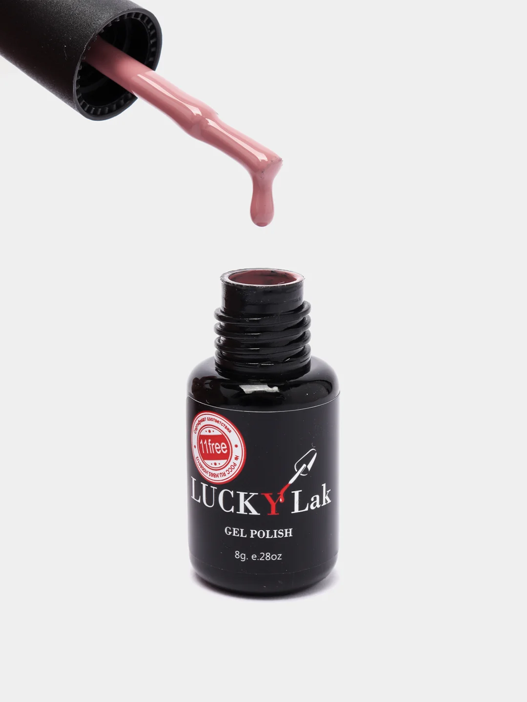 гель-лак для ногтей LuckyLak FL №024, 8 g, коричневый бежевый лак для маникюра и педикюра