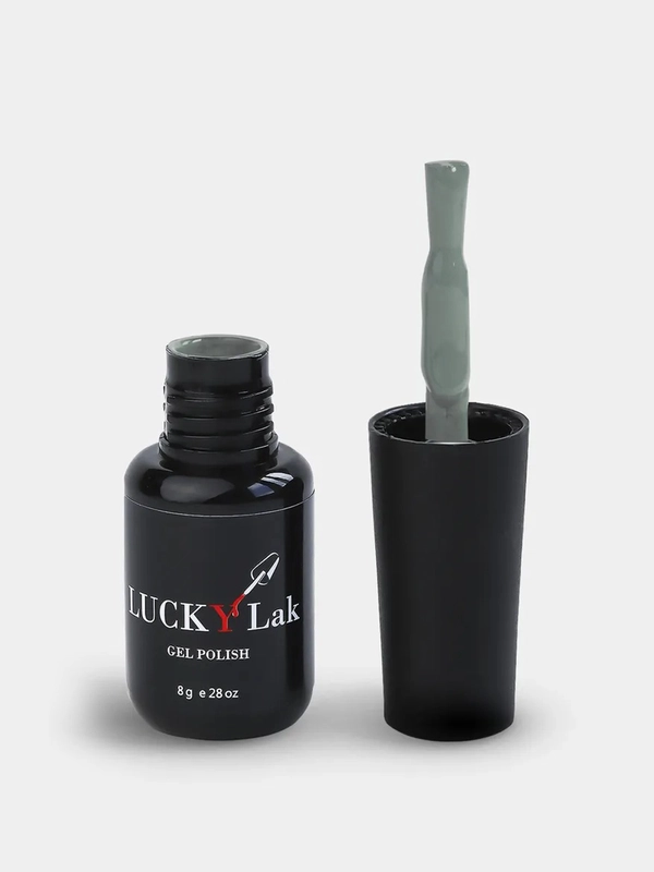 Гель лак для ногтей LuckyLak FL №108 8g серый серо-зеленый для маникюра и педикюра