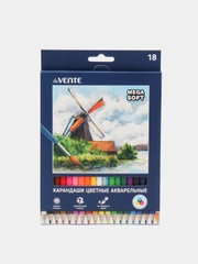 Карандаши акварельные deVENTE Trio Mega Soft, 18 цветов, 3 мм, в картонной коробке