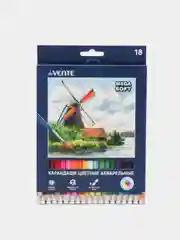 Карандаши акварельные deVENTE Trio Mega Soft, 18 цветов, 3 мм, в картонной коробке