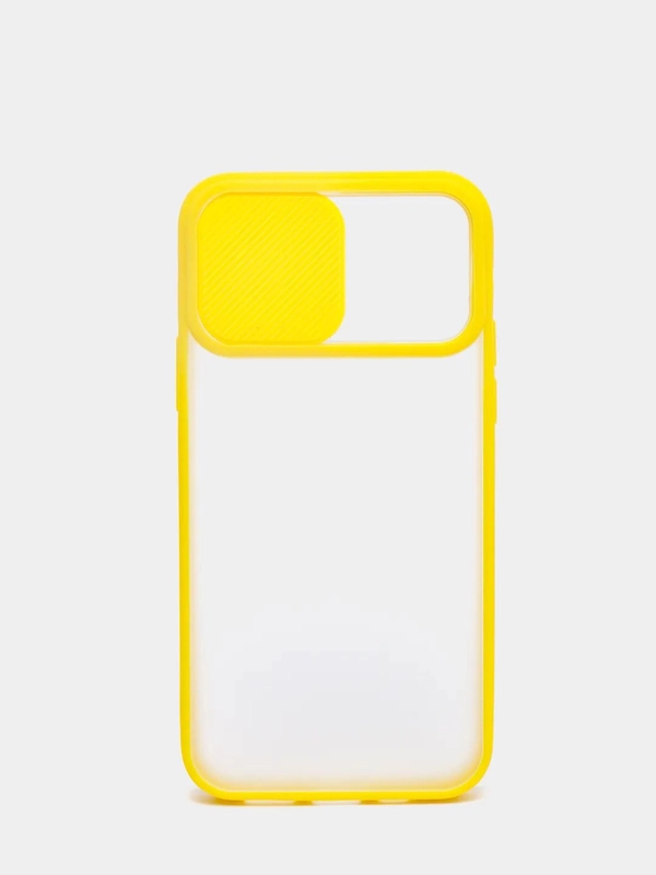 Матовый полупрозрачный чехол, с защитой для камеры, шторкой, на iPhone (Айфон) 12/12 Pro