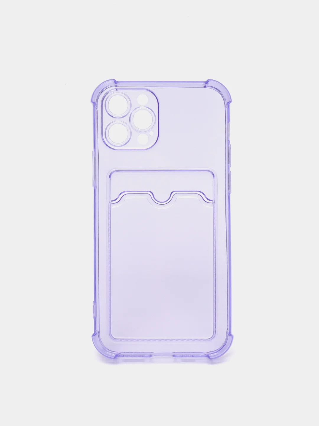 Пурпурный чехол с карманом для iPhone 11, 12, 13, Pro Max, прозрачный