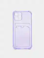 Пурпурный чехол с карманом для iPhone 11, 12, 13, Pro Max, прозрачный