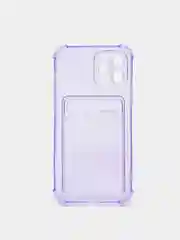 Пурпурный чехол с карманом для iPhone 11, 12, 13, Pro Max, прозрачный