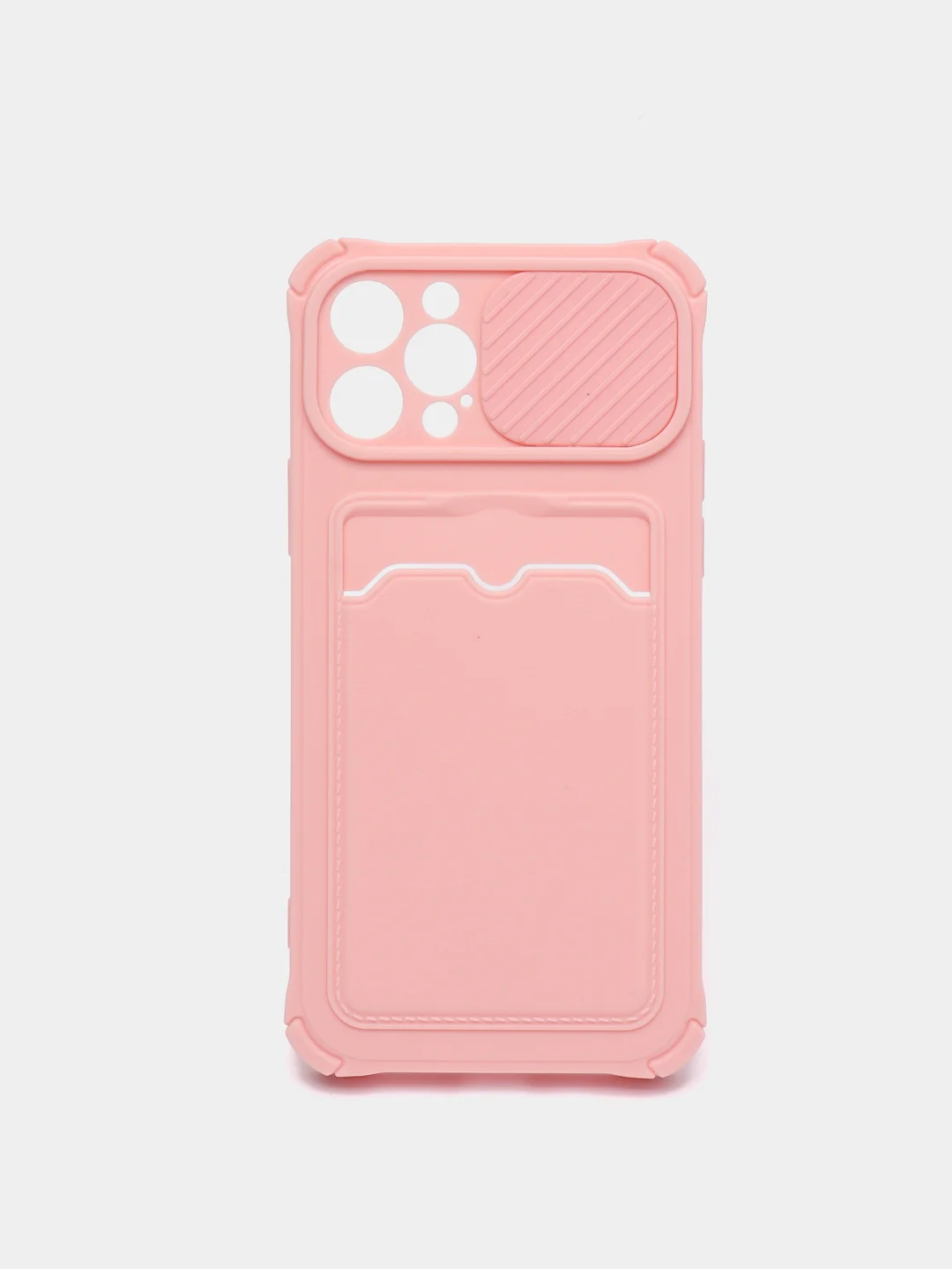 Розовый чехол для iPhone 11, 12, 13, Pro, Max, с карманом и защитой камеры