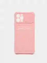 Розовый чехол для iPhone 11, 12, 13, Pro, Max, с карманом и защитой камеры