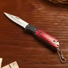 Терракотовый нож складной, деревянная рукоять