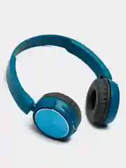 Голубой беспроводные Bluetooth-наушники с микрофоном (накладные)