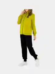 Спортивный женский костюм, на молнии, зеленый, горчичный