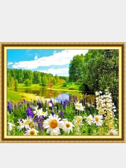Алмазная мозаика "Лето" 40*50 см на подрамнике, полная выкладка