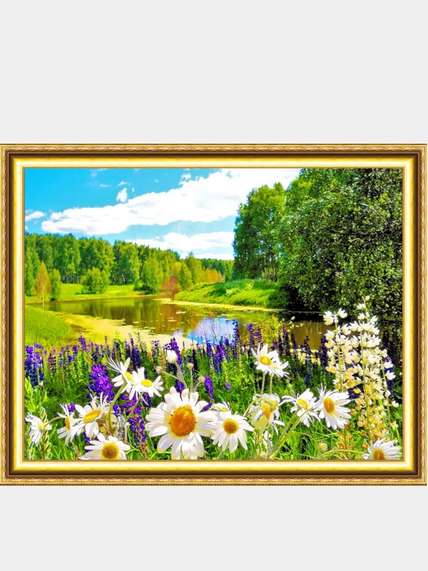 Алмазная мозаика "Лето" 40*50 см на подрамнике, полная выкладка