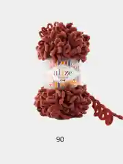 Коричневый пряжа Alize Puffy Fine 100% Микрополиэстер 100г 14м