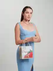 Желтый мини шоппер для пляжа, с рисунком, подарок на Новый год