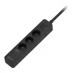 Черный сетевой фильтр Harper UCH-350, 1,5 метра, 3 розетки, 2 USB, Type-C, 4000 Вт