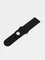 Черный ремешок силиконовый с кнопкой для Xiaomi, Amazfit Bip, Samsung, Huawei, 22 мм