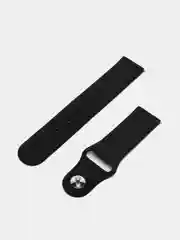 Черный ремешок силиконовый с кнопкой для Xiaomi, Amazfit Bip, Samsung, Huawei, 22 мм