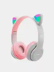 Серый беспроводные Bluetooth детские наушники P47M со светящимися ушками