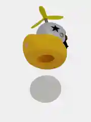 Белый утка в шлеме с пропеллером в очках в машину, игрушка авто
