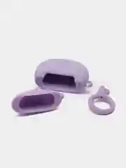 Лавандовый чехол для беспроводных наушников Apple AirPods 1, 2, с карабином, силиконовый