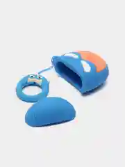 Голубой чехол для беспроводных наушников Apple AirPods 1, 2, с карабином, силиконовый