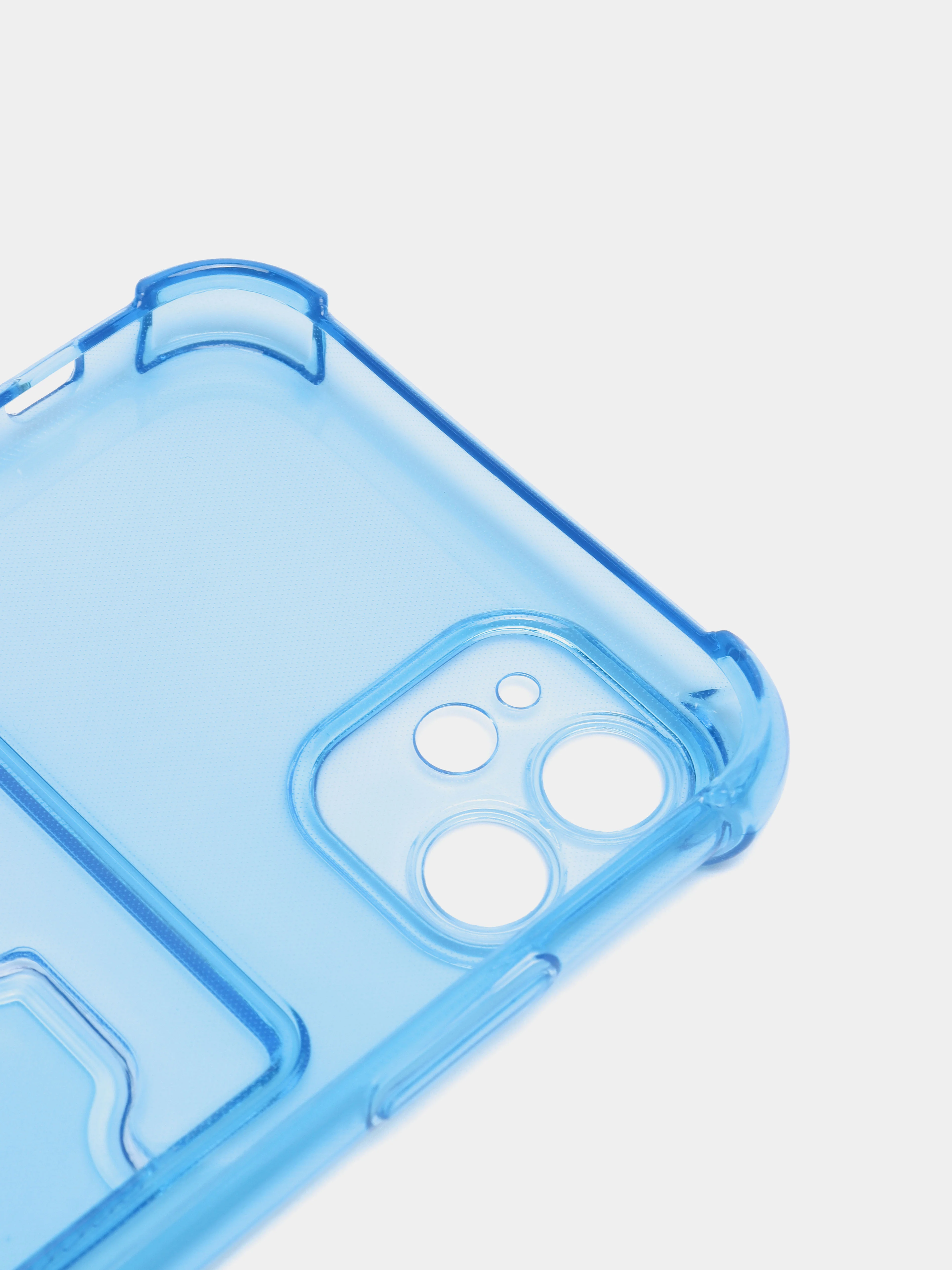 Синий чехол для iPhone XR, 11, 12, 13, 14, Pro, Pro Max, 7 / 8, 7 Plus, с карманом для карт