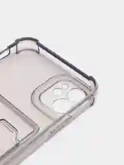Тёмно-серый чехол для iPhone XR, 11, 12, 13, 14, Pro, Pro Max, 7 / 8, 7 Plus, с карманом для карт