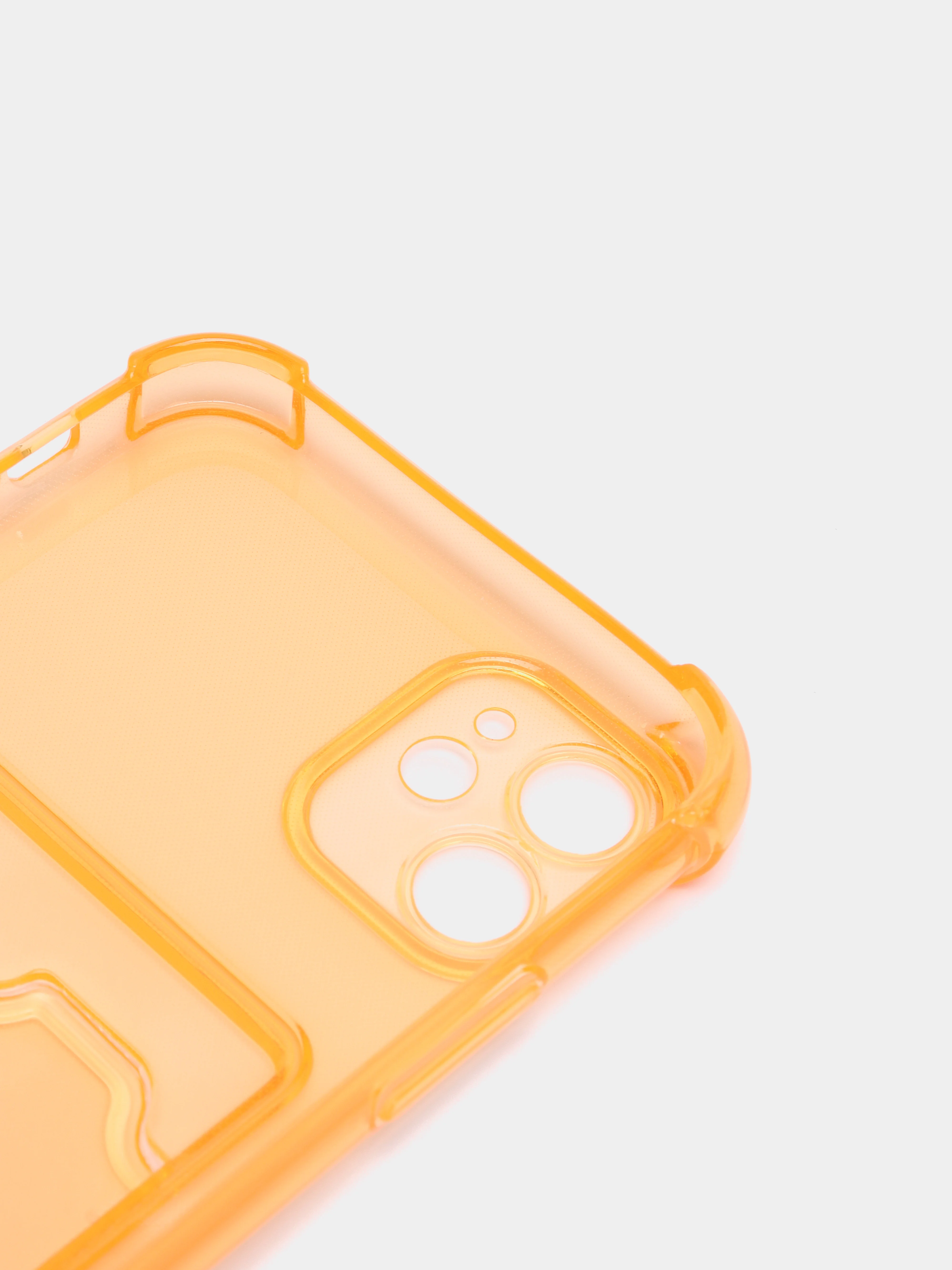 Оранжевый чехол для iPhone XR, 11, 12, 13, 14, Pro, Pro Max, 7 / 8, 7 Plus, с карманом для карт