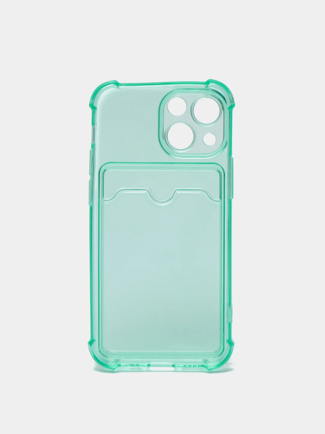 Зеленый чехол с карманом для пластиковых карт iPhone 7,8,SE,Х,XS,XR,11,12,13 pro/max, силиконовый