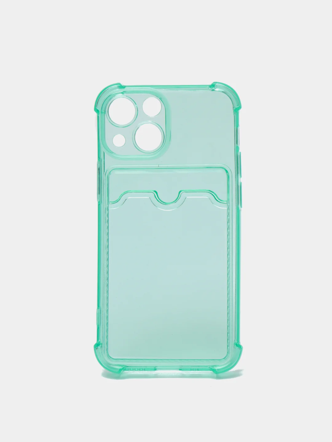 Зеленый чехол с карманом для пластиковых карт iPhone 7,8,SE,Х,XS,XR,11,12,13 pro/max, силиконовый