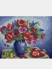 Алмазная мозаика на подрамнике KiKi "Натюрморт с маками. Когай Ж.", 40 х 50 см