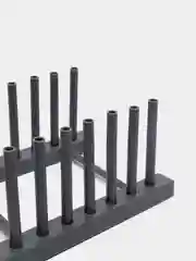 Черный подставка для тарелок, 6 отсеков, 12,5 х 9 х 17 см