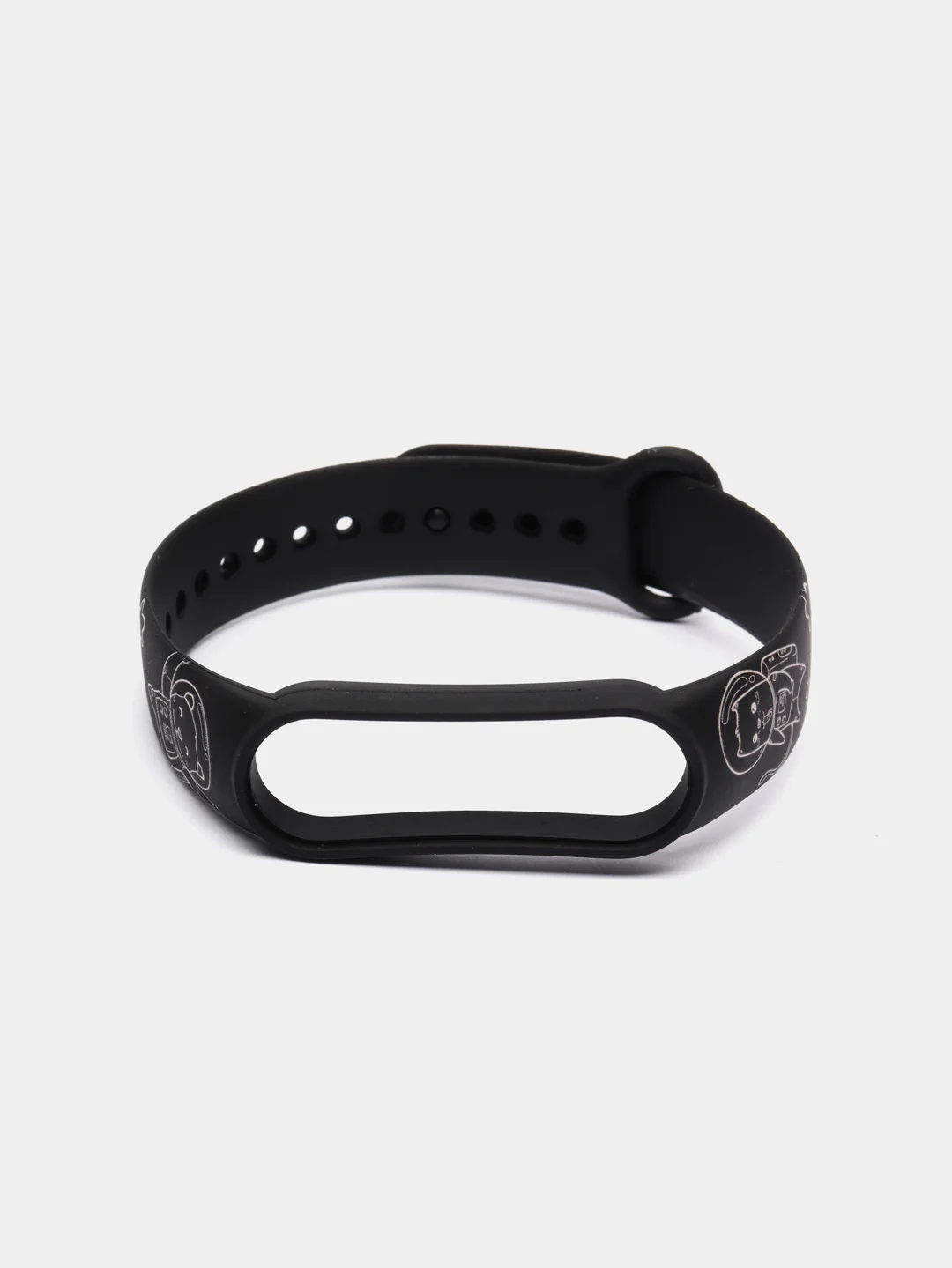 Коричневый силиконовый ремешок с принтом для Xiaomi Mi Band 7 / 3 / 4 / 5 / 6
