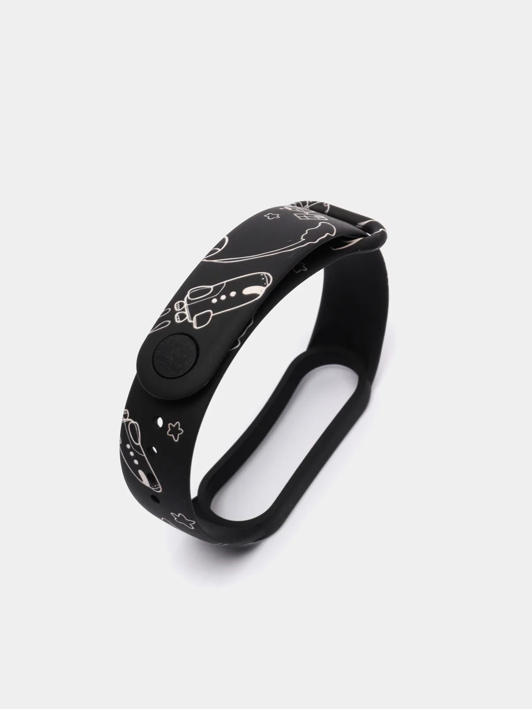 Коричневый силиконовый ремешок с принтом для Xiaomi Mi Band 7 / 3 / 4 / 5 / 6