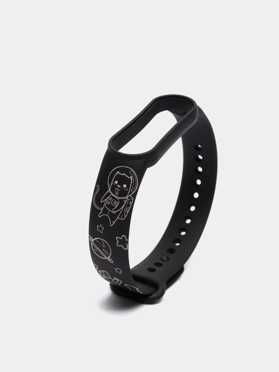 Коричневый силиконовый ремешок с принтом для Xiaomi Mi Band 7 / 3 / 4 / 5 / 6