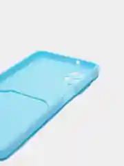 Голубой чехол Samsung Galaxy A12 / M12, силиконовый, с карманом для карты