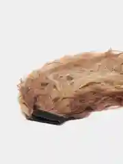 Пастельно-коралловый хвост накладной, мелкая волна на липучке, шиньон