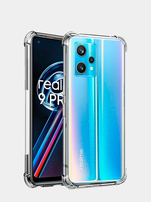 Чехол прозрачный для Realme 9 Pro Plus, с защитой углов и камеры