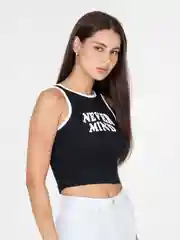 Черный майка женскаяв рубчик