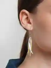 Белый серьги-перья, 6 цветов