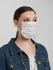 Желтый бисерные бусы для маски